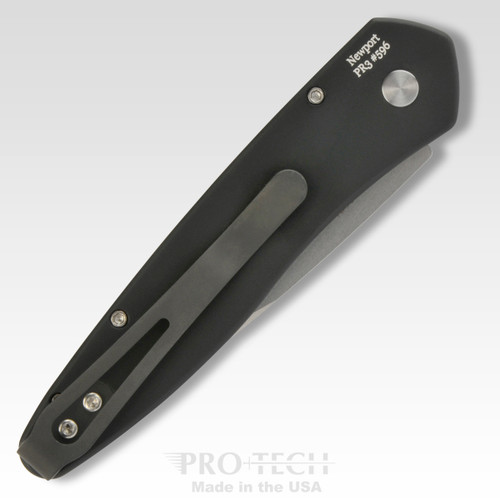 ProTech 3405 Newport AUTO Folding Knife - 3" S35VN Stonewashed Blade, Black Aluminum Handles ProTech 3405 Newport AUTO Folding Knife - 3" S35VN Stonewashed Blade, Black Aluminum Handles