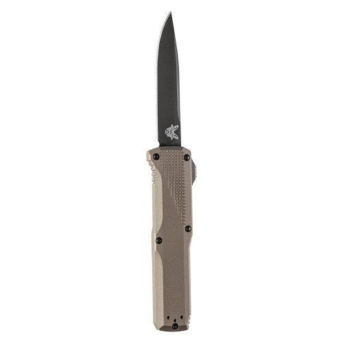 Benchmade Phaeton AUTO OTF Knife - 3.45" Black DLC S30V Drop Point Blade, FDE Aluminum Handles - 4600DLC-1