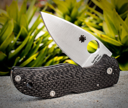 Spyderco Native 5 Folding Knife - 2.95" S90V Satin Plain Blade, Fluted Carbon Fiber Handles - C41CFFP5 Spyderco Native 5 Folding Knife - 2.95" S90V Satin Plain Blade, Fluted Carbon Fiber Handles - C41CFFP5