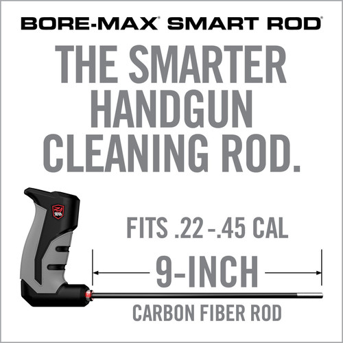 Real Avid Bore-Max Smart Rod - Carbon Fiber Cleaning Rod, Fits Pistols, 9", Comfort Grip Real Avid Bore-Max Smart Rod - Carbon Fiber Cleaning Rod, Fits Pistols, 9", Comfort Grip