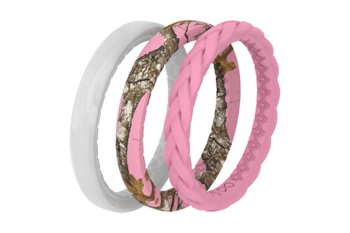 Groove Life Women's Stackable Rings - Realtree Edge™ Pink Groove Life Women's Stackable Rings - Realtree Edge™ Pink