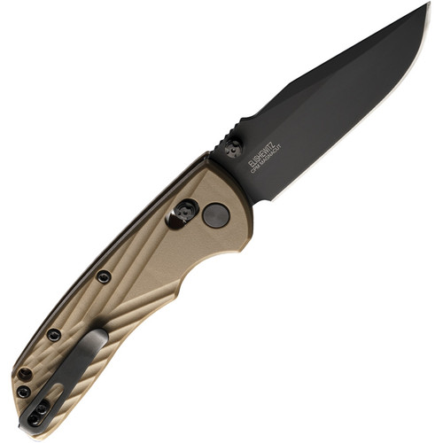 Hogue Deka ABLE Lock Folding Knife - 3.25" CPM-MagnaCut Black Cerakote Clip Point Blade, Flat Dark Earth Polymer Handles - 24377 Hogue Deka ABLE Lock Folding Knife - 3.25" CPM-MagnaCut Black Cerakote Clip Point Blade, Flat Dark Earth Polymer Handles - 24377