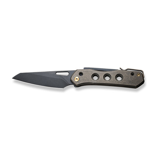 We Knife Company Vision R Superlock Folding Knife - 3.54" CPM-20CV Black Stonewashed Reverse Tanto Blade, Bronze Titanium Handles - WE21031-4 We Knife Company Vision R Superlock Folding Knife - 3.54" CPM-20CV Black Stonewashed Reverse Tanto Blade, Bronze Titanium Handles - WE21031-4