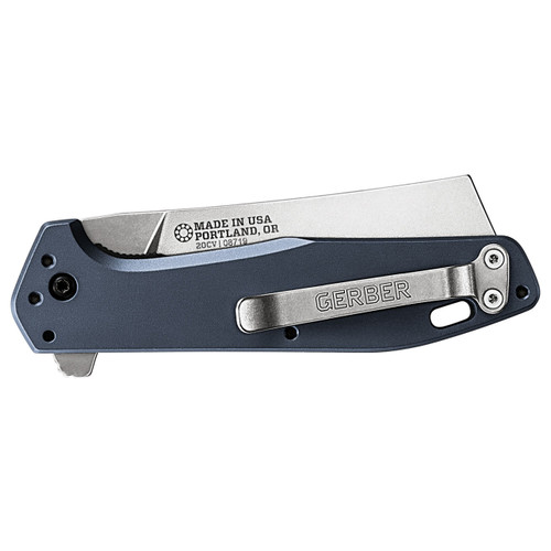 Gerber Fastball Flipper Knife - 3" CPM-20CV Polished Cleaver Blade, Urban Blue Aluminum Handles - 30-001837 Gerber Fastball Flipper Knife - 3" CPM-20CV Polished Cleaver Blade, Urban Blue Aluminum Handles - 30-001837