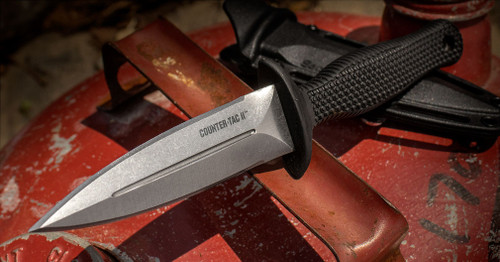 Cold Steel 10BCTM Counter TAC II Fixed Knife - 3.375" Double Edge Blade, Kray-Ex Handles Cold Steel 10BCTM Counter TAC II Fixed Knife - 3.375" Double Edge Blade, Kray-Ex Handles