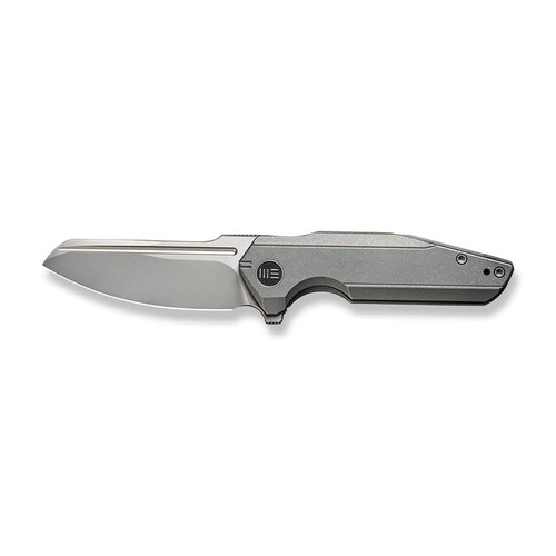 We Knife Company StarHawk Flipper Knife - 2.81" CPM-20CV Bead Blasted Sheepsfoot Blade, Gray Titanium Handles - WE21017-1 We Knife Company StarHawk Flipper Knife - 2.81" CPM-20CV Bead Blasted Sheepsfoot Blade, Gray Titanium Handles - WE21017-1