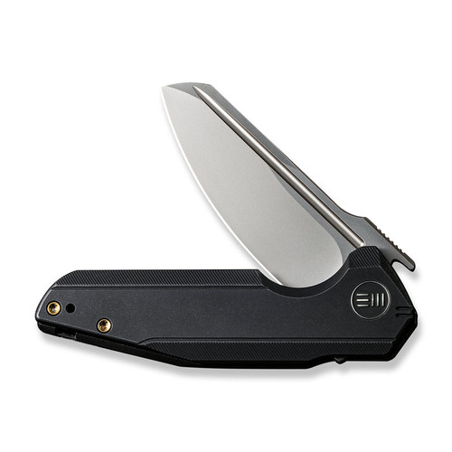 We Knife Company StarHawk Flipper Knife - 2.81" CPM-20CV Bead Blasted Sheepsfoot Blade, Black Titanium Handles - WE21017-3 We Knife Company StarHawk Flipper Knife - 2.81" CPM-20CV Bead Blasted Sheepsfoot Blade, Black Titanium Handles - WE21017-3