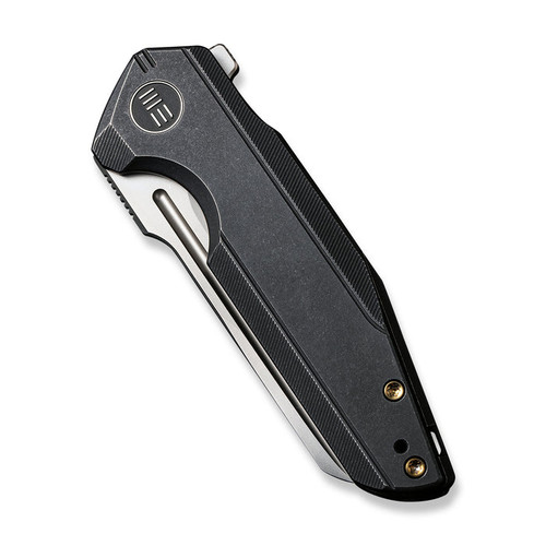 We Knife Company StarHawk Flipper Knife - 2.81" CPM-20CV Bead Blasted Sheepsfoot Blade, Black Titanium Handles - WE21017-3 We Knife Company StarHawk Flipper Knife - 2.81" CPM-20CV Bead Blasted Sheepsfoot Blade, Black Titanium Handles - WE21017-3
