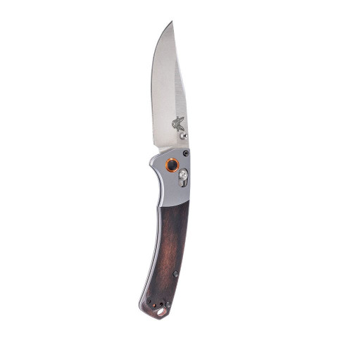 Benchmade Mini Crooked River Folding Knife - 3.4" S30V Satin Plain Blade, Dymondwood Handles with Aluminum Bolsters - 15085-2