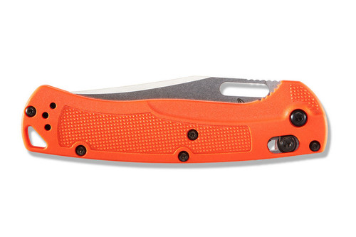 Benchmade Hunt Taggedout AXIS Folding Knife 3.5" CPM-154 Stonewashed Clip Point Blade, Orange Grivory Handles - 15535 Benchmade Hunt Taggedout AXIS Folding Knife 3.5" CPM-154 Stonewashed Clip Point Blade, Orange Grivory Handles - 15535