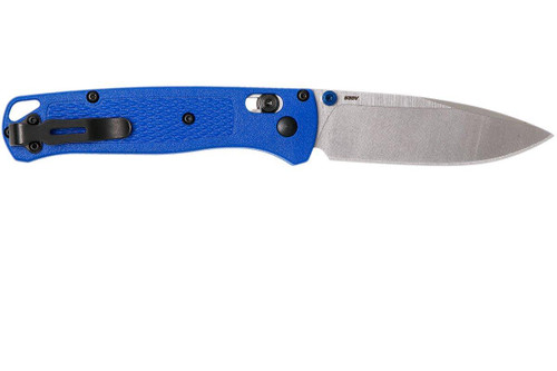 Benchmade Bugout AXIS Folding Knife - 3.24" S30V Satin Plain Blade, Blue Grivory Handles - 535 Benchmade Bugout AXIS Folding Knife - 3.24" S30V Satin Plain Blade, Blue Grivory Handles - 535