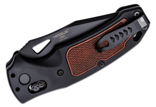 SIG Sauer by Hogue K320 AXG Classic ABLE Lock Folding Knife - 3.5" S30V Black Cerakote Tanto Blade, Black Aluminum Handles with Heritage Walnut Wood Inserts - 36367 SIG Sauer by Hogue K320 AXG Classic ABLE Lock Folding Knife - 3.5" S30V Black Cerakote Tanto Blade, Black Aluminum Handles with Heritage Walnut Wood Inserts - 36367