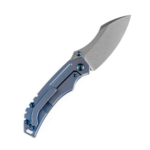 Kansept Knives Pelican EDC Folding Knife - 3" CPM-S35VN Stonewashed Drop Point Blade, Blue Titanium Handles - K1018A6 Kansept Knives Pelican EDC Folding Knife - 3" CPM-S35VN Stonewashed Drop Point Blade, Blue Titanium Handles - K1018A6