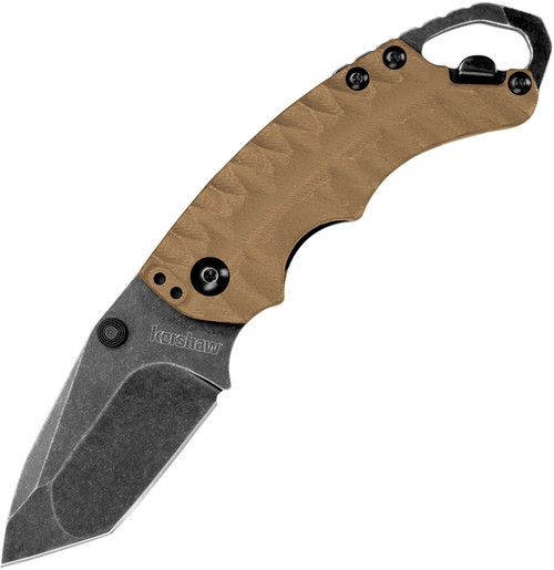 Kershaw Shuffle II Multi- Function Folding Knife - 2.25" Blackwash Plain Blade, Tan Glass-Filled Nylon Handles - 8750TTANBW