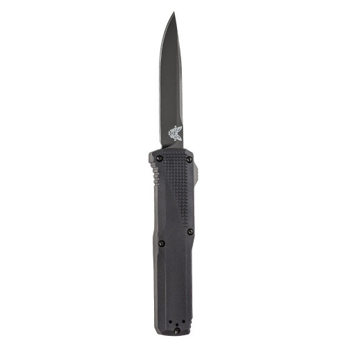 Benchmade Phaeton AUTO OTF Knife - 3.45" Black S30V Drop Point Blade, Black Aluminum Handles -  4600DLC