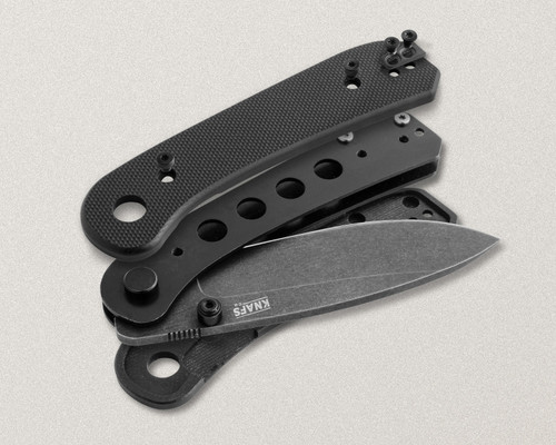 Knafs Co Lander EDC Folding Knife - 2.75" D2 Steel Black Blade, Black G10 Handles Knafs Co Lander EDC Folding Knife - 2.75" D2 Steel Black Blade, Black G10 Handles