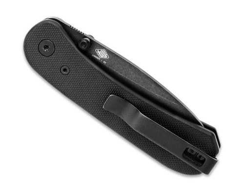Knafs Co Lander EDC Folding Knife - 2.75" D2 Steel Black Blade, Black G10 Handles