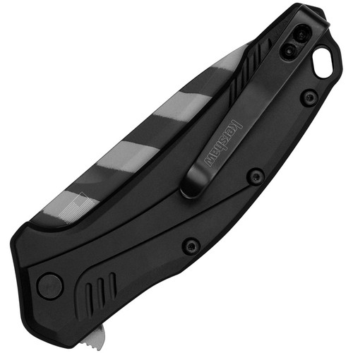 Kershaw 1776TS20CV Link Assisted Flipper Knife - 3.25" CPM-20CV Tiger Stripe Blade, Black Aluminum Handles Kershaw 1776TS20CV Link Assisted Flipper Knife - 3.25" CPM-20CV Tiger Stripe Blade, Black Aluminum Handles