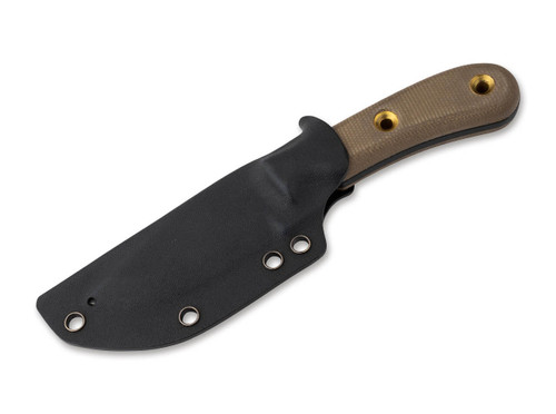 Boker Plus Micro Tracker Fixed Blade Knife - 3.38" 1095 Black Recurve Blade, Green Micarta Handles, Black Kydex Sheath - 02BO076 Boker Plus Micro Tracker Fixed Blade Knife - 3.38" 1095 Black Recurve Blade, Green Micarta Handles, Black Kydex Sheath - 02BO076