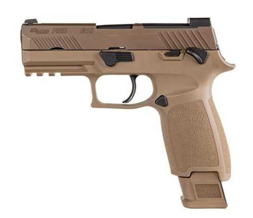 Sig Sauer 320CA9M18MS P320 M18 9mm Luger Caliber with 3.90" Barrel, 17+1 or 21+1 Capacity, Overall Coyote PVD Finish Stainless Steel, Picatinny Rail Frame, Serrated Slide & Polymer Grip Sig Sauer 320CA9M18MS P320 M18 9mm Luger Caliber with 3.90" Barrel, 17+1 or 21+1 Capacity, Overall Coyote PVD Finish Stainless Steel, Picatinny Rail Frame, Serrated Slide & Polymer Grip