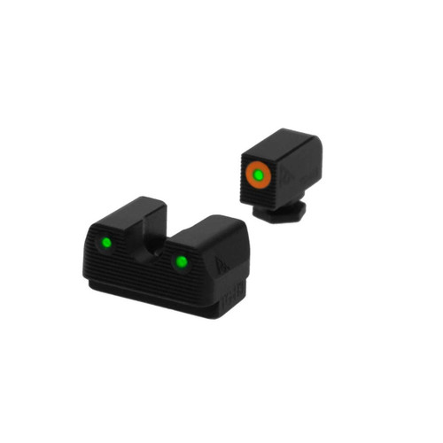 Rival Arms RA2A231G Tritium Night Sights Fits Glock 42/43 - Green Tritium w/Orange Outline Front, Green Rear