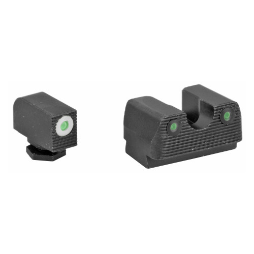 Rival Arms RA1B231G Tritium Night Sights for Glock 17/19 - Green Tritium w/White Outline Front, Green Rear.