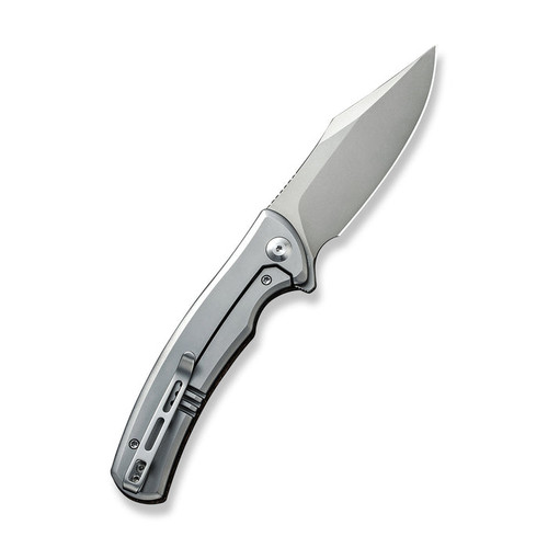 CIVIVI Knives Sinisys Flipper Knife - 3.7" 14C28N Bead Blasted Clip Point Blade, Burlap Micarta and Stainless Steel Handles - C20039-2 CIVIVI Knives Sinisys Flipper Knife - 3.7" 14C28N Bead Blasted Clip Point Blade, Burlap Micarta and Stainless Steel Handles - C20039-2