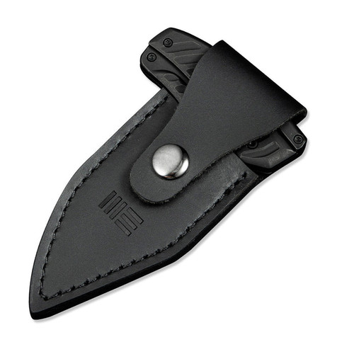 We Knife Company Typhoeus Adjustable Folding Push Dagger - 2.27" CPM-20CV Black Stonewashed Blade, Black Titanium Handles, Leather Sheath - WE21036B-1 We Knife Company Typhoeus Adjustable Folding Push Dagger - 2.27" CPM-20CV Black Stonewashed Blade, Black Titanium Handles, Leather Sheath - WE21036B-1