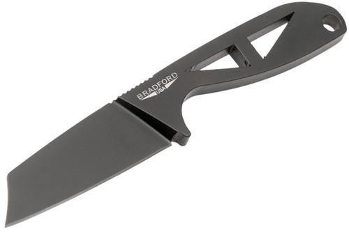 Bradford Knives G-Cleaver Fixed Blade Neck Knife - 2.875" Elmax Black DLC Cleaver Blade, Skeletonized Handle, Kydex Sheath Bradford Knives G-Cleaver Fixed Blade Neck Knife - 2.875" Elmax Black DLC Cleaver Blade, Skeletonized Handle, Kydex Sheath