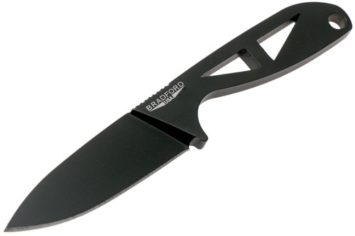 Bradford Knives G-Becker Fixed Blade Neck Knife - 2.875" Elmax Black DLC Drop Point Blade, Skeletonized Handle, Kydex Sheath Bradford Knives G-Becker Fixed Blade Neck Knife - 2.875" Elmax Black DLC Drop Point Blade, Skeletonized Handle, Kydex Sheath