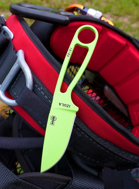 ESEE Knives IZULA-VG Neck Knife Fixed - 2.875" 1095 Carbon Blade, Venom Green Powder Coat, Black Sheath, Clip Plate ESEE Knives IZULA-VG Neck Knife Fixed - 2.875" 1095 Carbon Blade, Venom Green Powder Coat, Black Sheath, Clip Plate