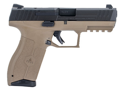 IWI US M9ORP17FD MASADA Optic Ready 9mm Luger Caliber with 4.10" Barrel, 17+1 Capacity, Flat Dark Earth Finish Picatinny Rail Frame, Serrated/Optic Cut Black Steel Slide & Interchangeable Backstrap Grip