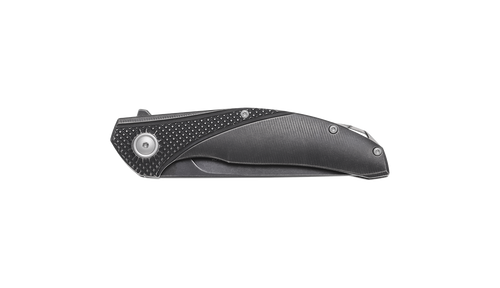 Viper Knives Orso 2 Flipper Knife - 3.43" LO-QPM 20-4 Black Stonewashed Straight Back Blade, 3D Milled Black Stonewashed Titanium Handles - V5997TI3D