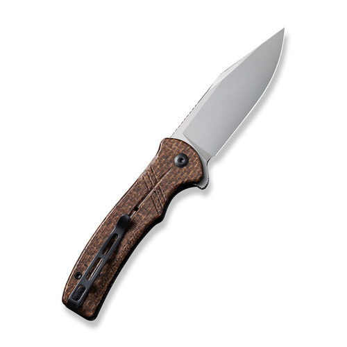 CIVIVI Knives Cogent Flipper Knife - 14C28N Bead Blast Plain Blade, Coarse Brown Micarta Handles - C20038D-6 CIVIVI Knives Cogent Flipper Knife - 14C28N Bead Blast Plain Blade, Coarse Brown Micarta Handles - C20038D-6