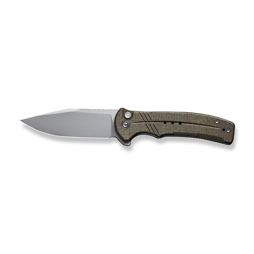 CIVIVI Knives Cogent Flipper Knife - 3.47" 14C28N Bead Blast Plain Blade, Coarse Green Micarta Handles - C20038D-5 CIVIVI Knives Cogent Flipper Knife - 3.47" 14C28N Bead Blast Plain Blade, Coarse Green Micarta Handles - C20038D-5