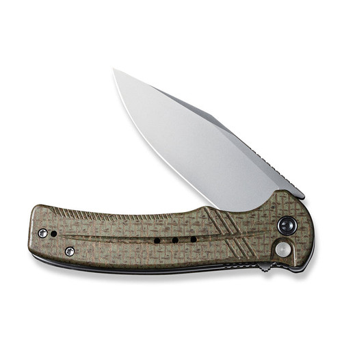 CIVIVI Knives Cogent Flipper Knife - 3.47" 14C28N Bead Blast Plain Blade, Coarse Green Micarta Handles - C20038D-5 CIVIVI Knives Cogent Flipper Knife - 3.47" 14C28N Bead Blast Plain Blade, Coarse Green Micarta Handles - C20038D-5