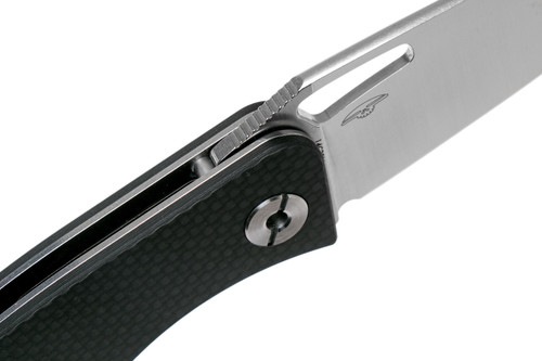 Real Steel Knives Terra Folding Knife - 3.58" 14C28N Satin Drop Blade, Carbon Fiber Handles - 7454