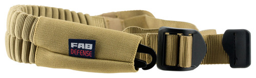 FAB Defense FXBUNGEET One Point Tactical Sling made of Flat Dark Earth Elastic with 23.60" OAL, 1.18" W & Bungee Design for AR Platforms