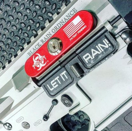 Black Rain Ordnance AR-10 Chamber Lock - Laser Engraved, Aircraft Grade Aluminum, Red Anodized Finish Black Rain Ordnance AR-10 Chamber Lock - Laser Engraved, Aircraft Grade Aluminum, Red Anodized Finish