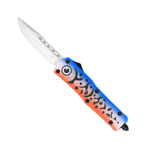 Cobratec Medium FS-3 OTF Knife - Blue Lure Edition - 3" D2 Blade,  Aluminum Alloy Cerakoted Handle
