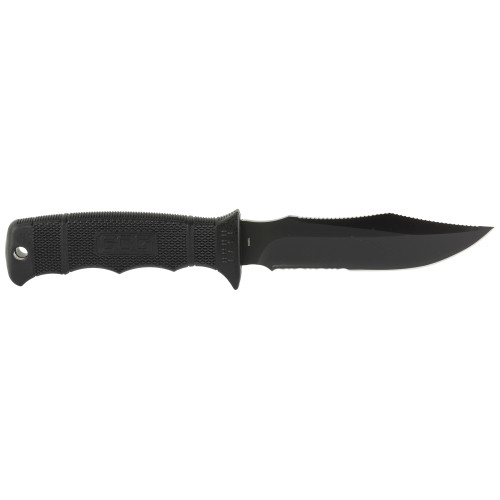 SOG SEAL Pup Elite Fixed Knife - 4.85" Black TiNi Combo Blade, GRN Handles, Kydex Sheath - E37T-K SOG SEAL Pup Elite Fixed Knife - 4.85" Black TiNi Combo Blade, GRN Handles, Kydex Sheath - E37T-K