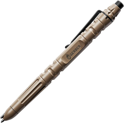 Gerber Impromptu Stainless Steel Tactical Pen - Flat Dark Earth Cerakote, Stainless Steel Construction - 31-003226