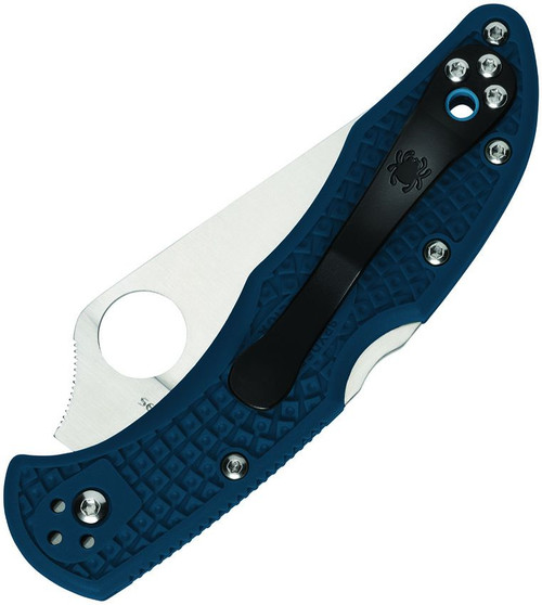 Spyderco Delica 4 Lightweight Folding Knife - 2.9" K390 Satin Serrated Blade, Blue FRN Handles - C11FSK390 Spyderco Delica 4 Lightweight Folding Knife - 2.9" K390 Satin Serrated Blade, Blue FRN Handles - C11FSK390