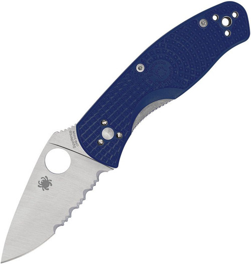 Spyderco Persistence Lightweight Folding Knife - 2.75" S35VN Satin Combo Blade, Blue FRN Handles - C136PSBL