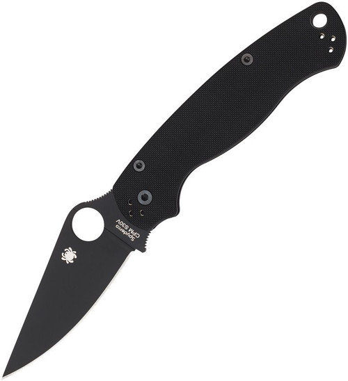 Spyderco Para Military 2 Folding Knife - 3.42" CPM-S45VN Black Blade, Black G10 Handles - C81GPBK2