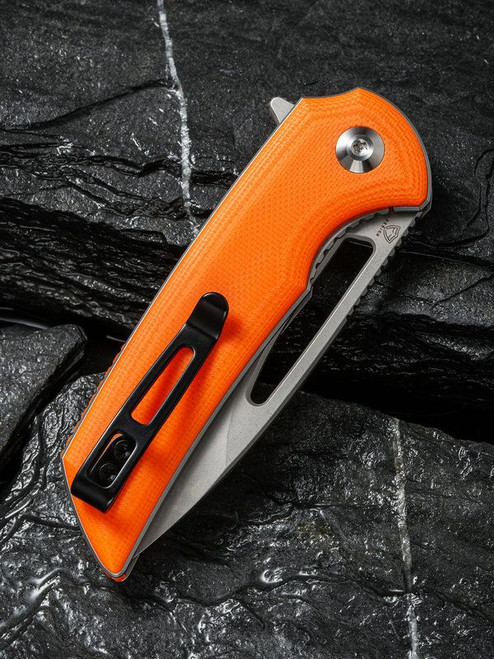 CIVIVI Knives C2010B Odium Flipper Knife - 2.65" D2 Stonewashed Blade, Orange G10 Handles CIVIVI Knives C2010B Odium Flipper Knife - 2.65" D2 Stonewashed Blade, Orange G10 Handles