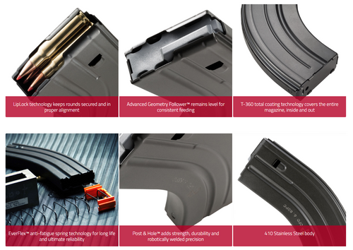 DURAMAG 6.8 SPC or 224 Valkyrie 28 Round Magazine - Fits AR Rifles, Black Stainless Steel, Black Anti-tilt AGF Follower DURAMAG 6.8 SPC or 224 Valkyrie 28 Round Magazine - Fits AR Rifles, Black Stainless Steel, Black Anti-tilt AGF Follower