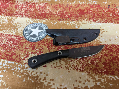 Black Knight Blades Stalker EDC Lite Fixed Blade - 2.5" 8670 Steel Plain Edge Blade, Black G10 Handle, Kydex Sheath Black Knight Blades Stalker EDC Lite Fixed Blade - 2.5" 8670 Steel Plain Edge Blade, Black G10 Handle, Kydex Sheath