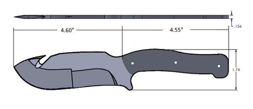 Templar Knife - Reagan - Field Dressing Fixed Knife - 4.60" Fixed Gut Hook Plain Edge D2 Steel Blade, Black G10 Handle, Leather Sheath Templar Knife - Reagan - Field Dressing Fixed Knife - 4.60" Fixed Gut Hook Plain Edge D2 Steel Blade, Black G10 Handle, Leather Sheath