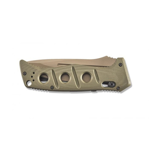 Benchmade 2750FE-2 AUTO Adamas Folding Knife - 3.78" CruWear Flat Dark Earth Plain Edge Blade, OD Green G10 Handles, Ballistic Nylon Sheath Benchmade 2750FE-2 AUTO Adamas Folding Knife - 3.78" CruWear Flat Dark Earth Plain Edge Blade, OD Green G10 Handles, Ballistic Nylon Sheath